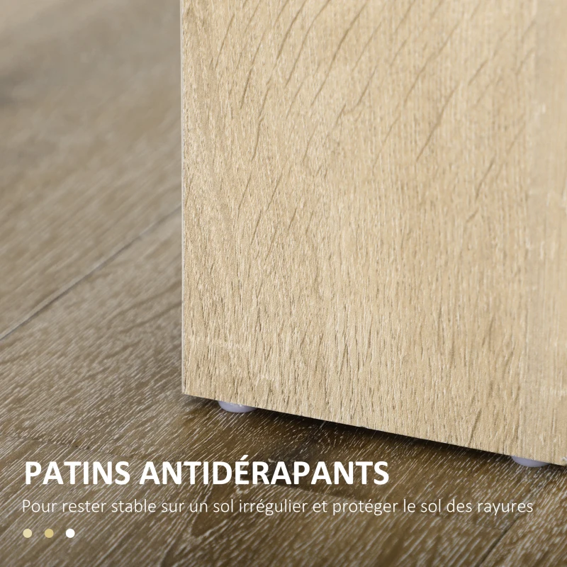 HOMCOM Ensemble Banc et Table à manger design moderne - grand plateau - assise confortable - en bois noir et naturel