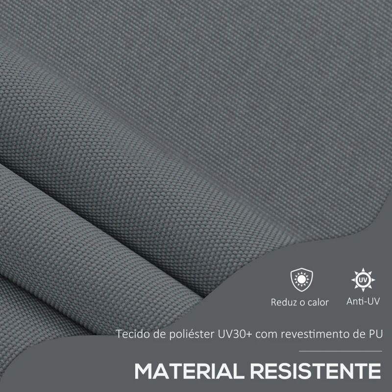 Outsunny Toldo Manual Retrátil com Manivela 200x120x210-300 cm com Altura Ajustável Impermeável para Jardim Varanda Cinza Escuro