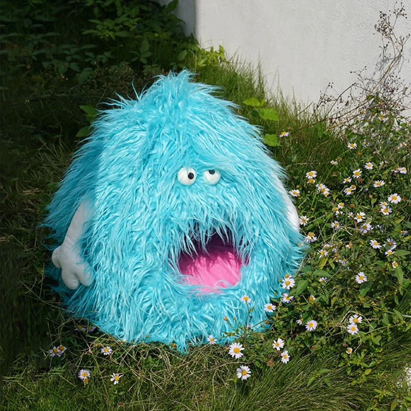 ZEZE Blu Ga Ga Collezione Mostro Letto per Gatti, Letto Peluche per Gatti, Blu