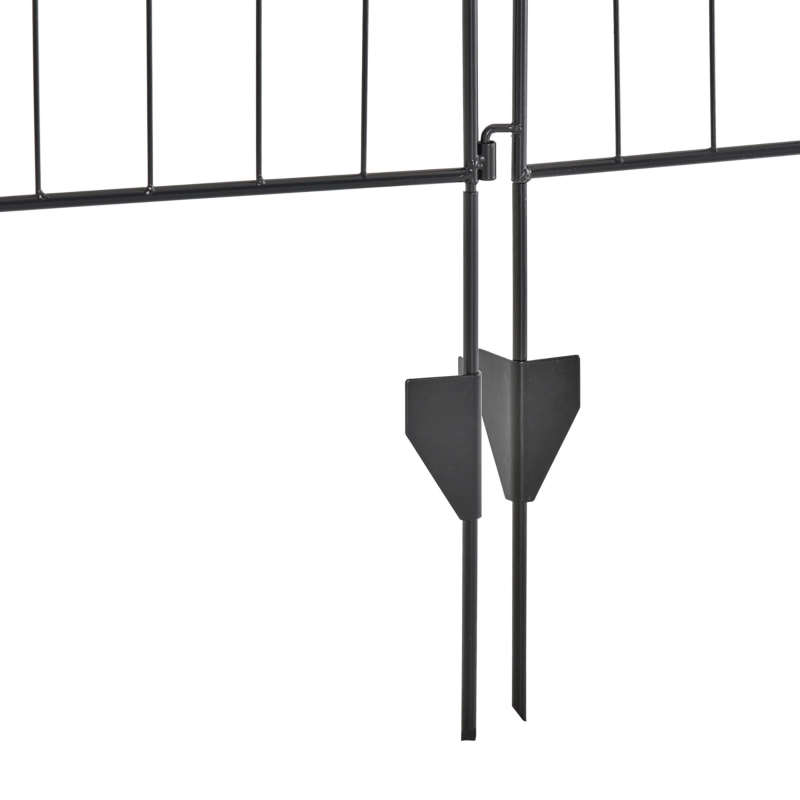 Outsunny Tuinhek Gaashek Hek, Vintage-Design, weerbestendig, 365 cm x 0.8 cm x 112 cm, Zwart