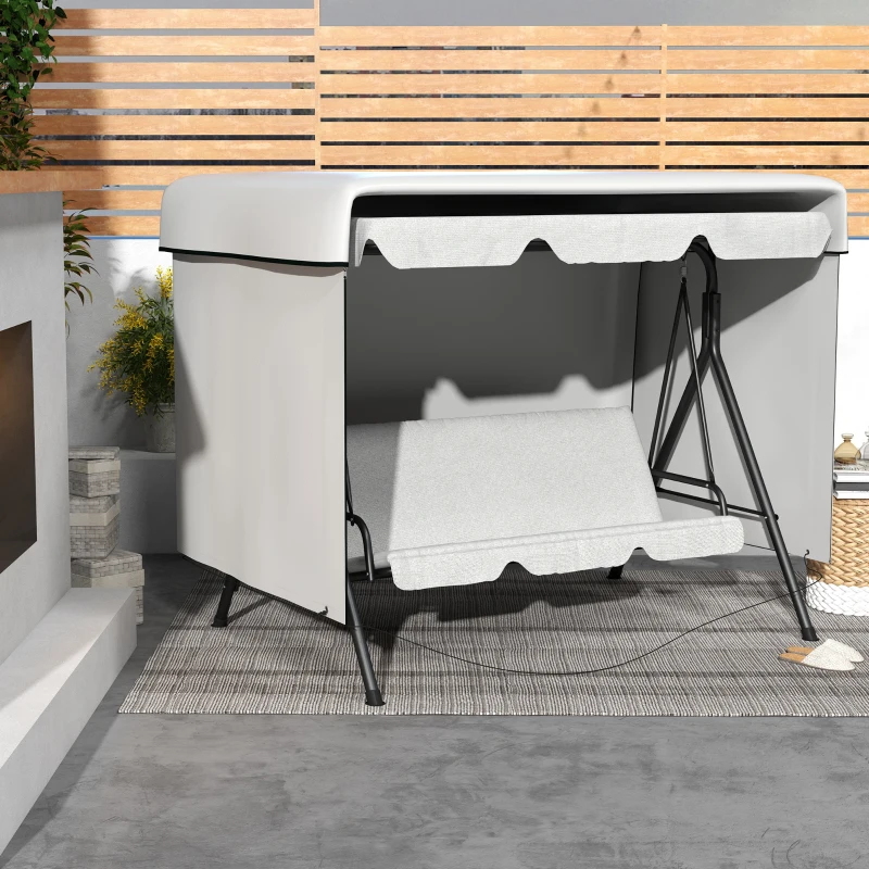 Outsunny Tuinmeubelhoes Beschermhoes voor buitenmeubilair, 215 cm x 155 cm x 150 cm, Grijs