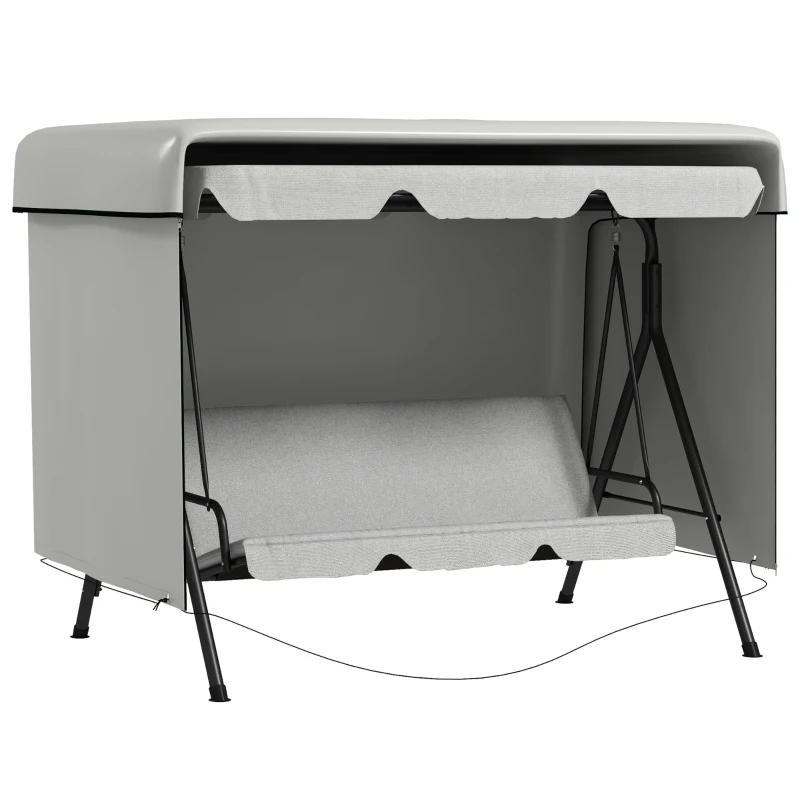 Outsunny Tuinmeubelhoes Beschermhoes voor buitenmeubilair, 215 cm x 155 cm x 150 cm, Grijs