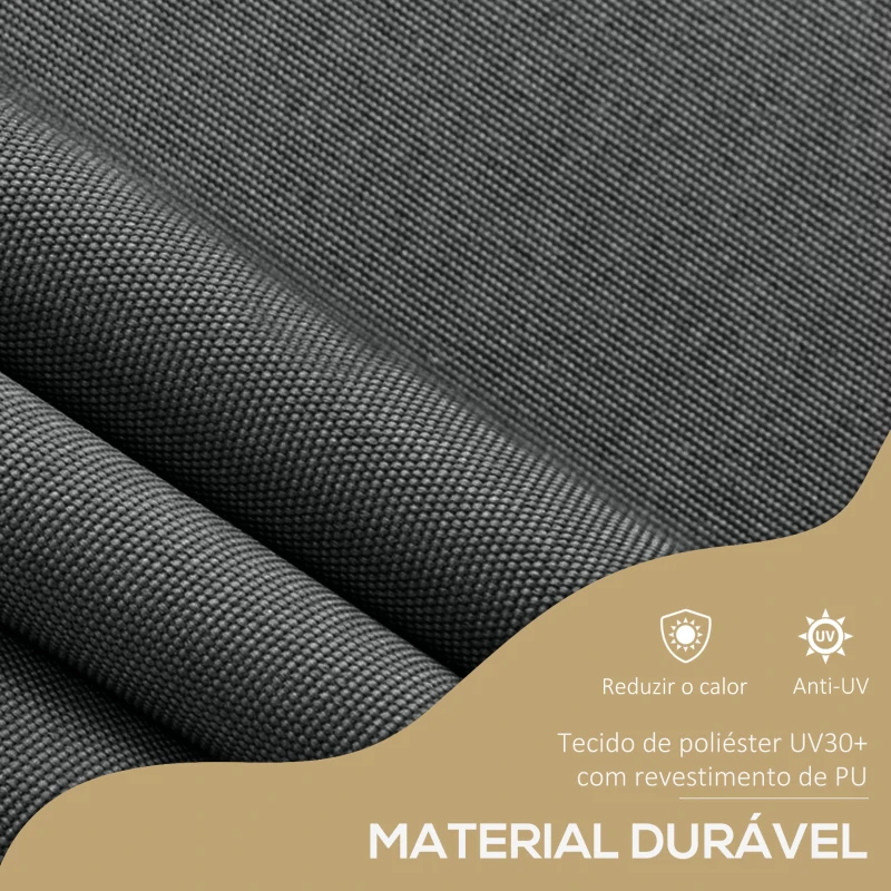 Outsunny Toldo Manual Retrátil com Manivela 300x120x210-300 cm com Altura Ajustável Impermeável para Jardim Varanda Cinza Escuro