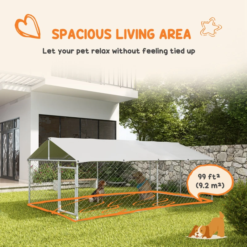 PawHut Cusca de 4 x 2,3 x 1,5 m pentru Caini, de Exterior(m-5)