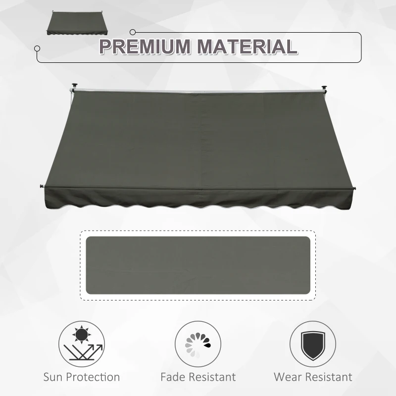 Outsunny 3x1.5m  Adjustable Outdoor Aluminium Frame Awning Grey