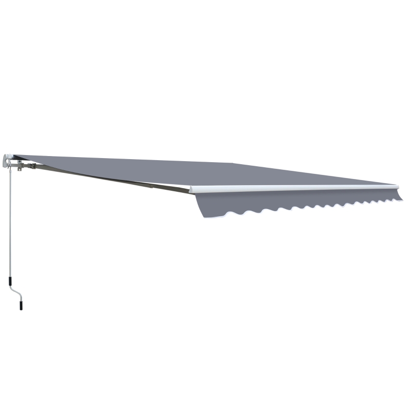 Outsunny Manual Retractable Awning, size (4m x3m)-Grey