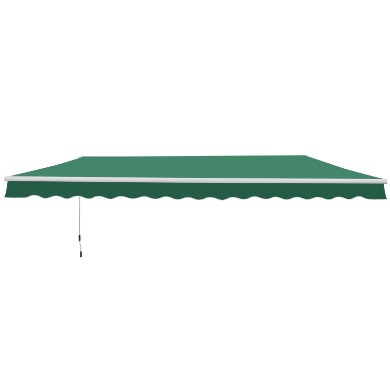 Outsunny Manual Retractable Awning, size (4m x3m)-Green