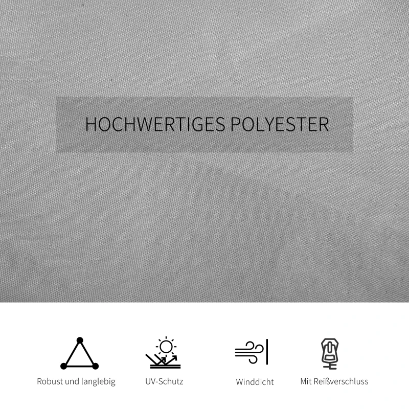 Outsunny Vervangingsgordijn voor paviljoen, set van 4, voor 3x3m paviljoens, 302x205cm, lichtgrijs