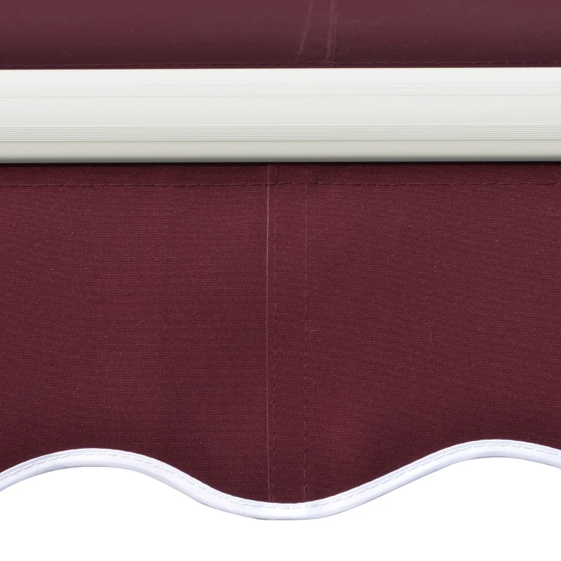 Outsunny 3x4m Retractable Manual Awning Sun Shade Canopy with Fittings and Crank Handle Wine Red