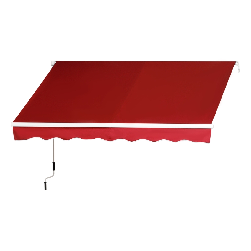 Outsunny Manual Retractable Patio Awning Shelter UV Protection, 2.5mx2m
