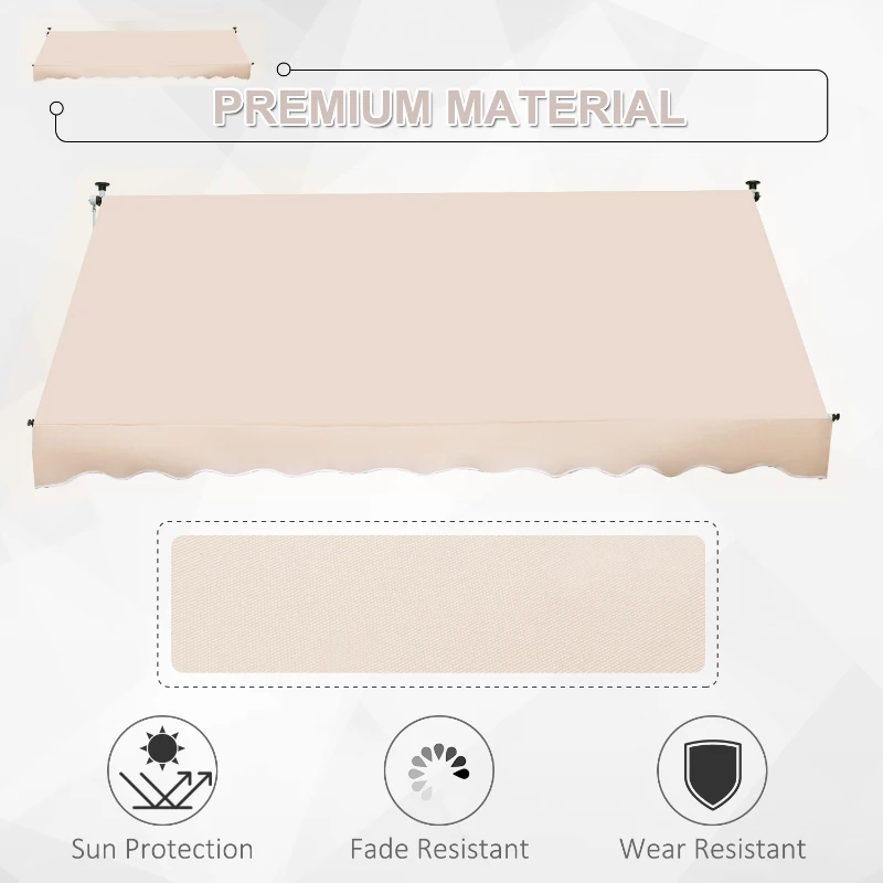 Outsunny 3x1.5m  Adjustable Outdoor Aluminium Frame Awning Beige