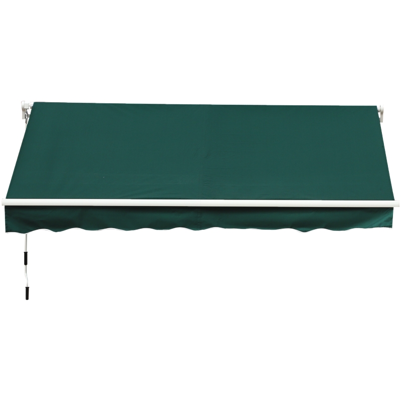 Outsunny Manual Retractable Awning, 3.5x2.5 m-Green