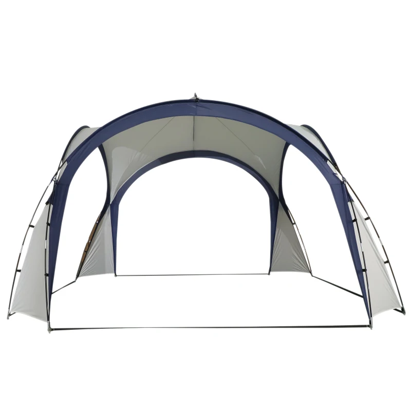 Outsunny Gazebo Party Tent, 3.5x3.5m-Cream/Blue