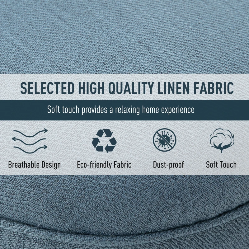 HOMCOM Single Sofa Home Living Room Fabric Solid Wood Leg Upholstered Dining Chair W/ Pillow-Blue