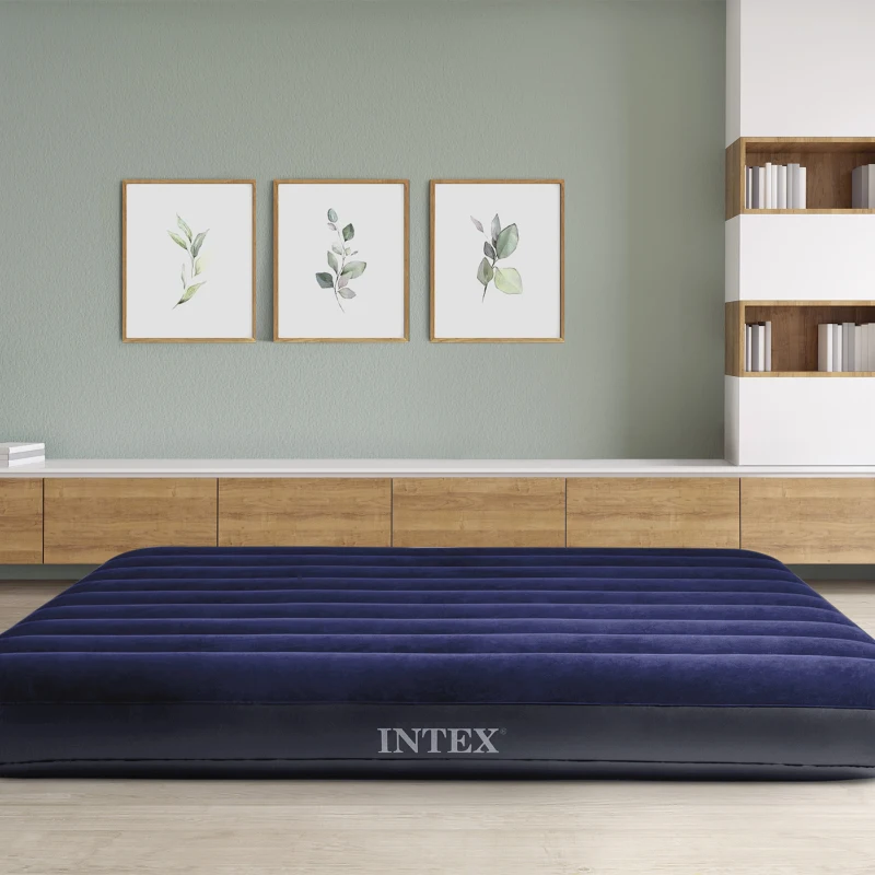 Intex 64755 - Materasso Gonfiabile Matrimoniale King Dura-Beam Classic Downy, 183x203x25 cm