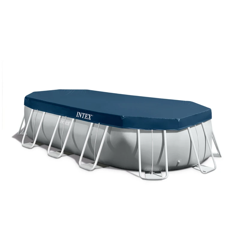 INTEX 26796NP - Piscina Prisma Ovale 503X274X122 Cm Con Pompa Filtro, Scaletta Doppia, Telo Base, Copertura