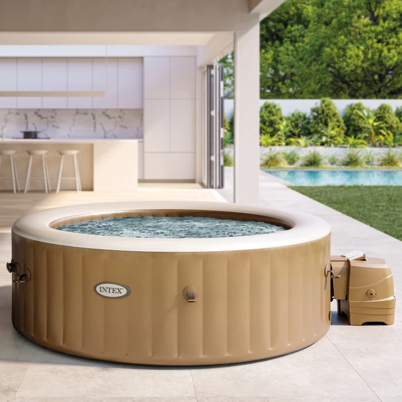 INTEX 28428EX - Pure Spa Bubble Massage 216X71Cm 6 Posti Con Pompa, Riscaldatore, Sistema Purificazione Acqua