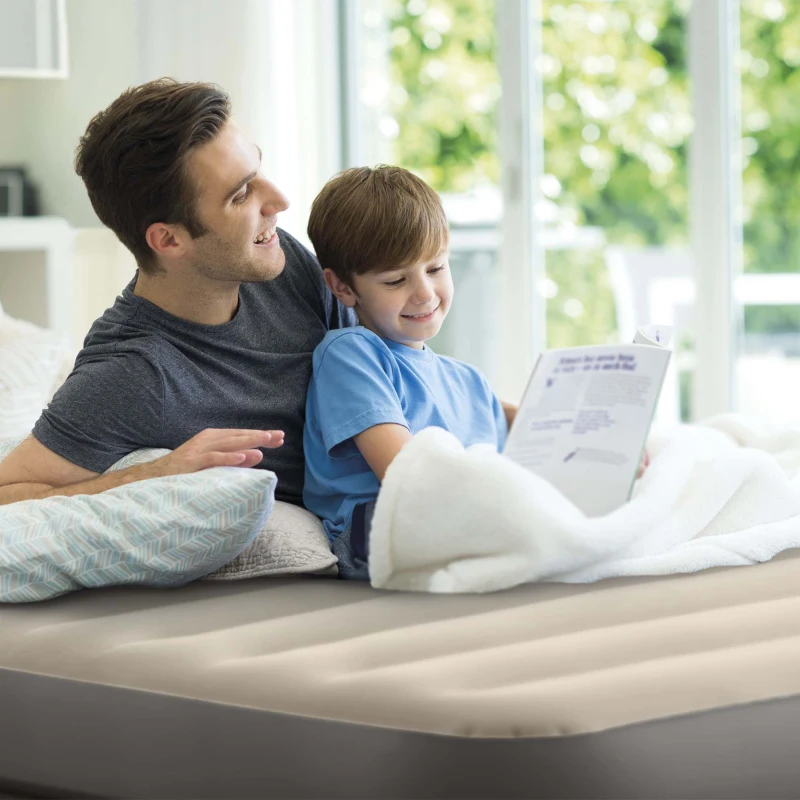 INTEX 64164ND - Materasso Dura-Beam Prime Comfort Matrimoniale Con Tecnologia Fiber Tech, Pompa Elettrica Incorporata 152X203X51 Cm