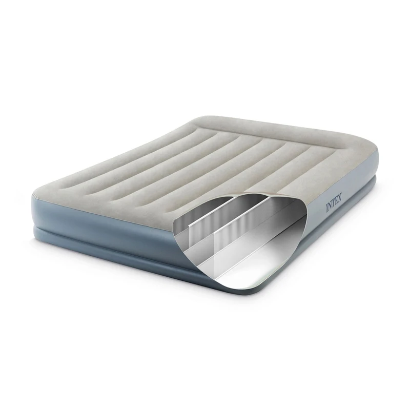 Intex 64118ND - Materasso Gonfiabile Matrimoniale Pillow Rest Mid-Rise Autogonfiante, 152x203x30 cm