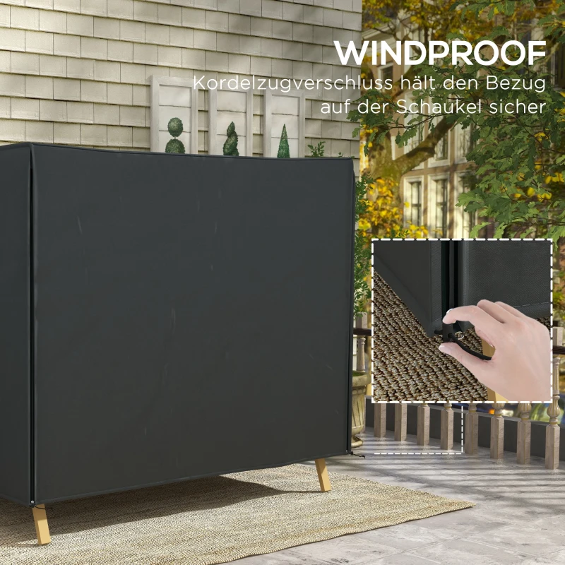 Outsunny Hoes voor Hollywoodschommel, waterdicht, polyester, 220x125x172cm, zwart