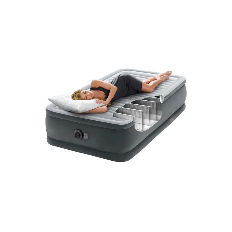 INTEX 64412ND - Materasso Comfort Plush Elevated Dura Beam Tecnologia Fiber Tech Singolo Cm 99X191X46