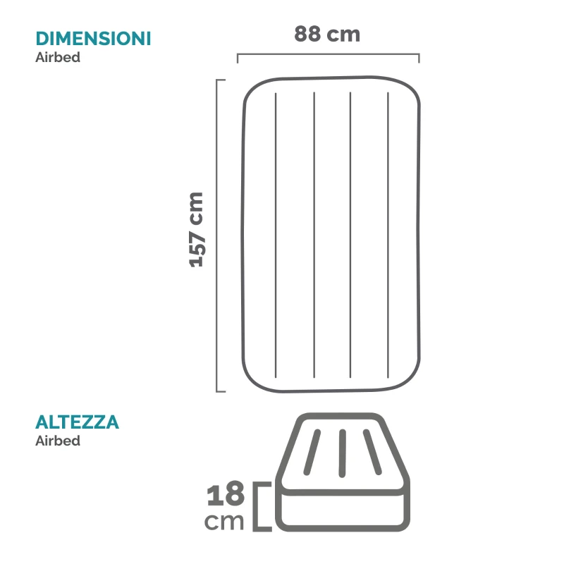 INTEX 66803NP - Materassino Baby Colori Assortiti 88X157X18 Cm