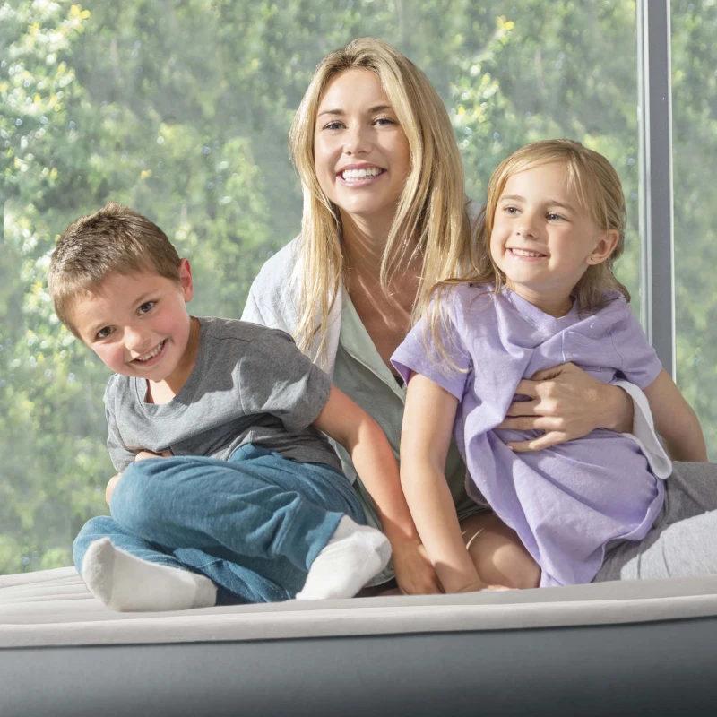 INTEX 64126ND - Materasso Dura-Beam Essential Matrimoniale Con Tecnologia Fiber Tech, Pompa Elettrica Incorporata 152X203X46 Cm