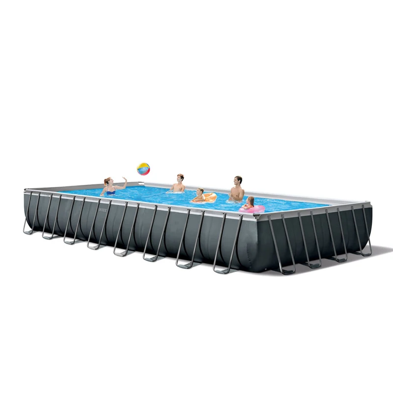 INTEX 26378NP - Piscina Ultra Xtr Frame Rettangolare 975X488X132 Cm, Pompa A Sabbia Combo, Scaletta Doppia, Telo Base, Copertura, Kit Di Pulizia Deluxe E Set Volley