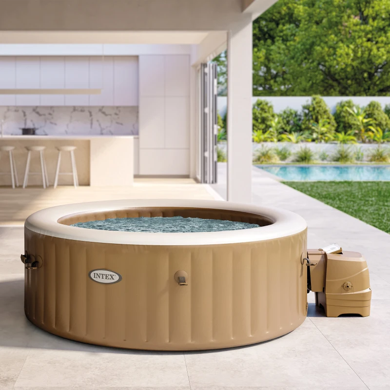 INTEX 28426EX - Pure Spa Bubble Massage 196X71Cm 4 Posti Con Pompa, Riscaldatore, Sistema Purificazione Acqua