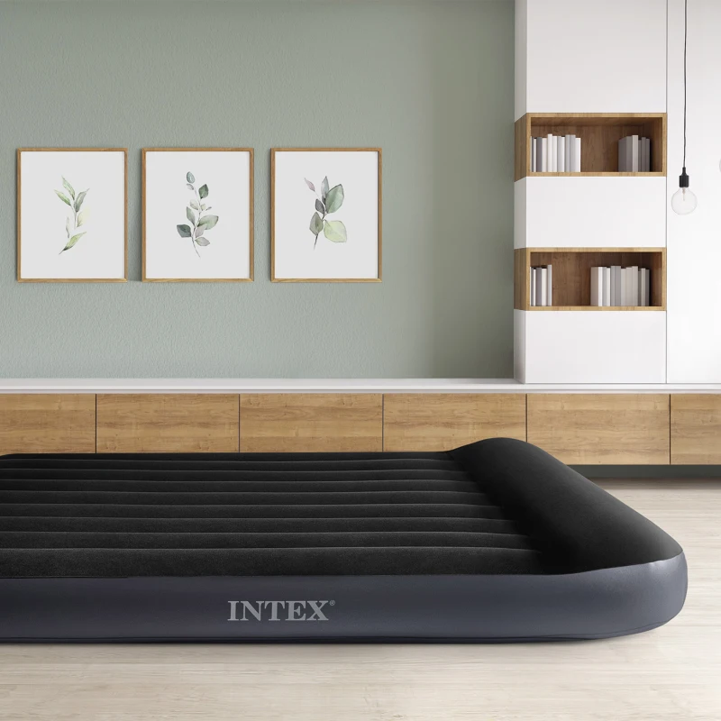 Intex 64148ND - Materasso Gonfiabile Piazza e Mezza Dura-Beam Pillow Rest Autogonfiante, 137x191x25 cm