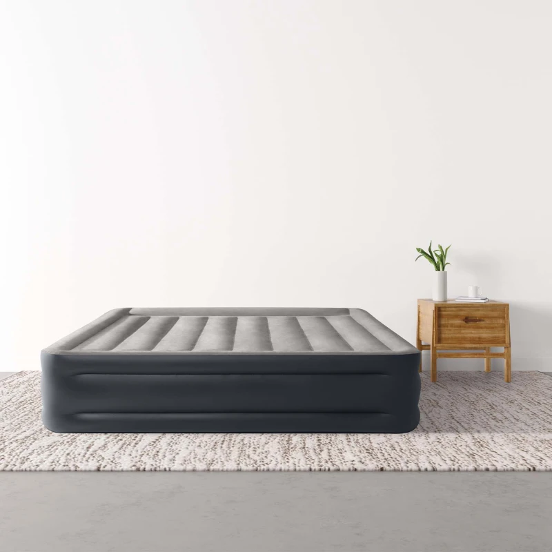 INTEX 64136ND - Materasso Dura-Beam Pillow Rest Deluxe Matrimoniale Bicolor Con Tecnologia Fiber Tech, Pompa Elettrica Incorporata 152X203X42 Cm