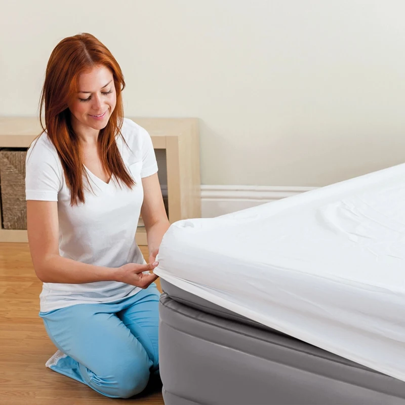 INTEX 64164ND - Materasso Dura-Beam Prime Comfort Matrimoniale Con Tecnologia Fiber Tech, Pompa Elettrica Incorporata 152X203X51 Cm