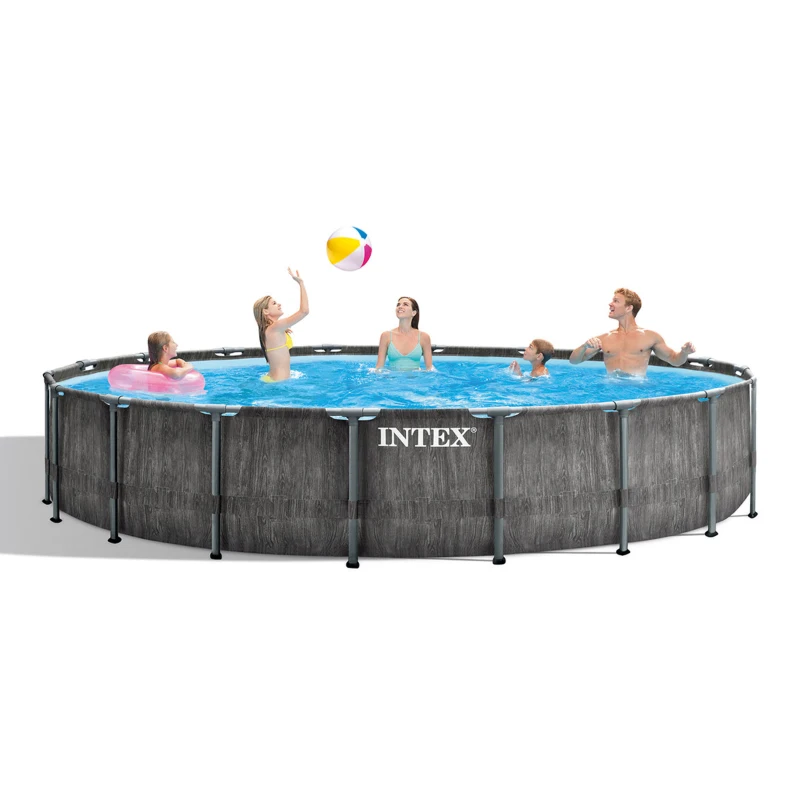 INTEX 26744NP - Piscina Prism Greywood 549X122 Cm Pompa Filtro, Scaletta, Telo Base, Telo Copertura