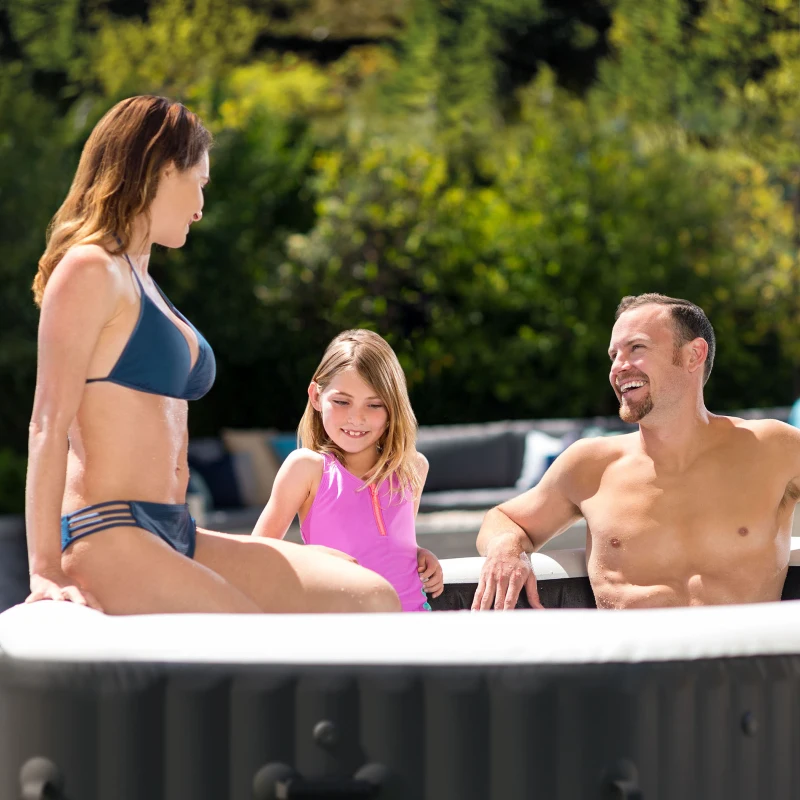 INTEX 28462EX - Pure Spa™ Bubble E Jet Massage Deluxe Ottagonale 218X71 Cm 6 Posti Con Pompa, Riscaldatore, Sistema Purificazione Acqua, Clorinatore, 2 Poggia Testa