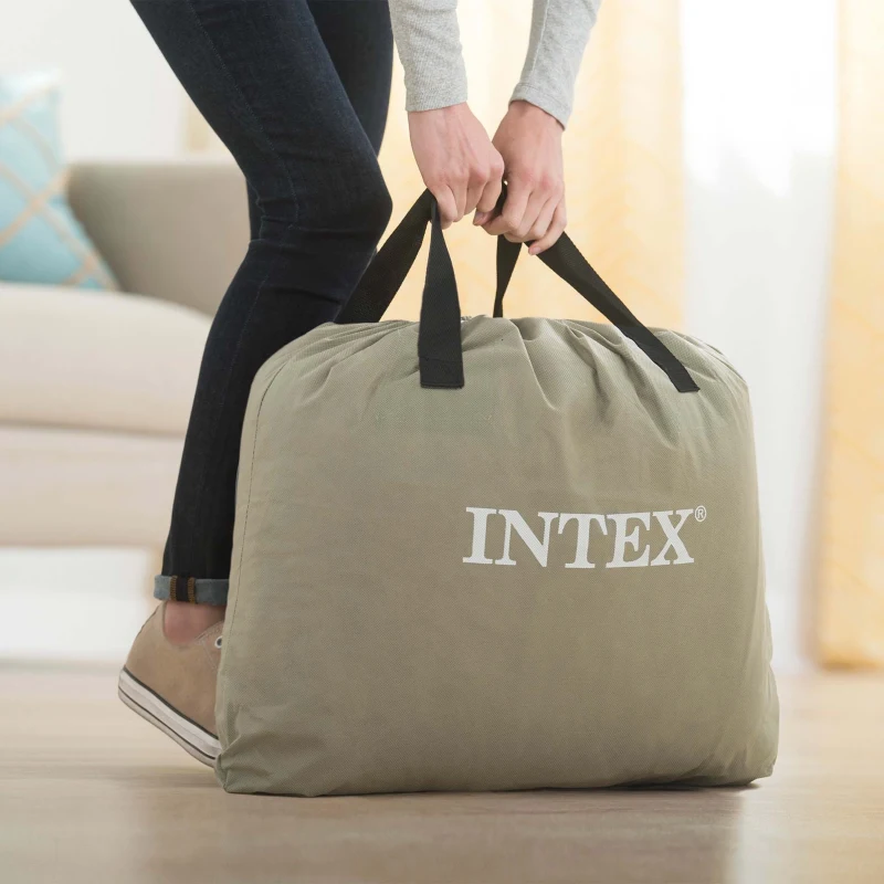 INTEX 64162ND - Materasso Dura-Beam Prime Comfort Singolo Con Tecnologia Fiber Tech, Pompa Elettrica Incorporata 99X191X51 Cm