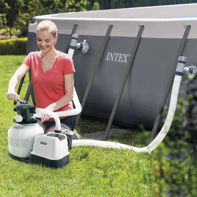 INTEX 26646 - Pompa A Sabbia - Flusso D'Acqua : 7,900 L/H, Flusso Di Sistema: 6,000 L/H