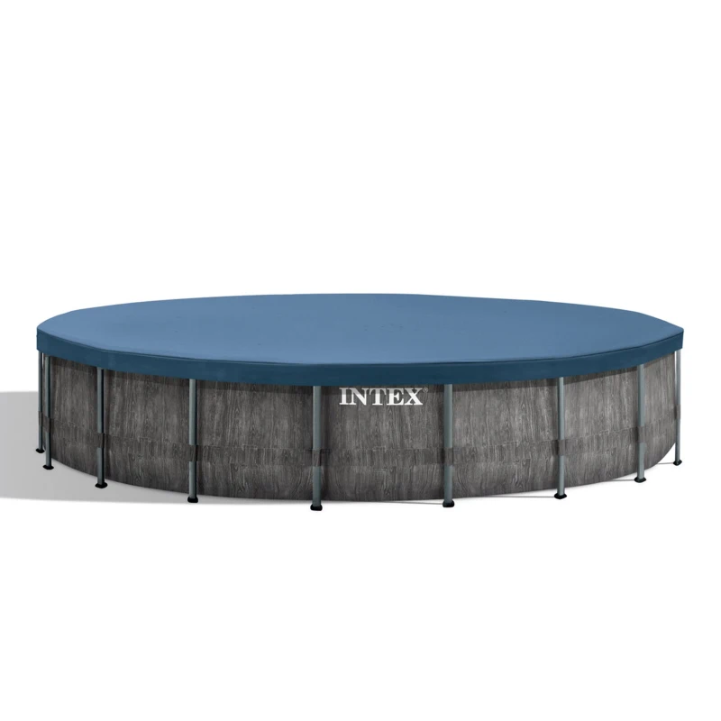 INTEX 26744NP - Piscina Prism Greywood 549X122 Cm Pompa Filtro, Scaletta, Telo Base, Telo Copertura