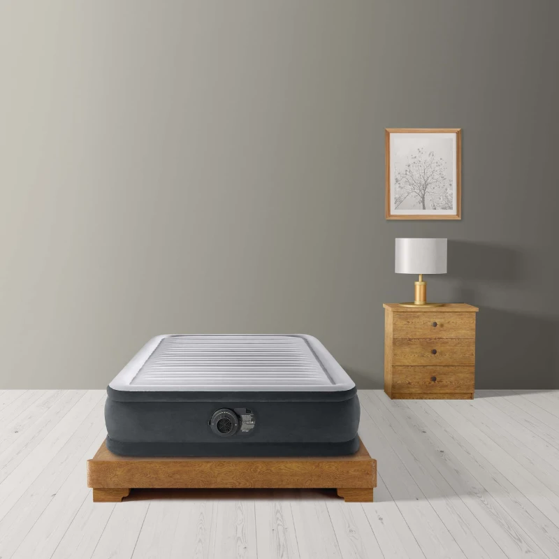 INTEX 67766ND - Materasso Casa Singolo Dura Beam Tecnologia Fiber-Tech Con Pompa Elettrica Incorporata Cm 99X191X33