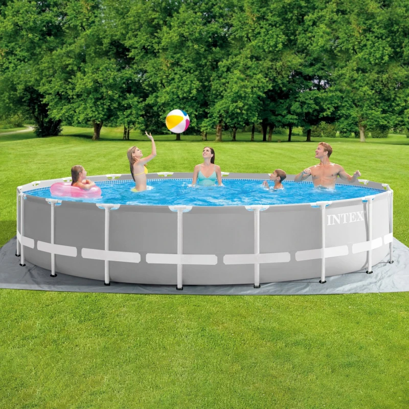 INTEX 26732NP - Piscina Prisma Frame 549X122 Cm Con Pompa Filtro, Scaletta Doppia, Telo Base E Copertura