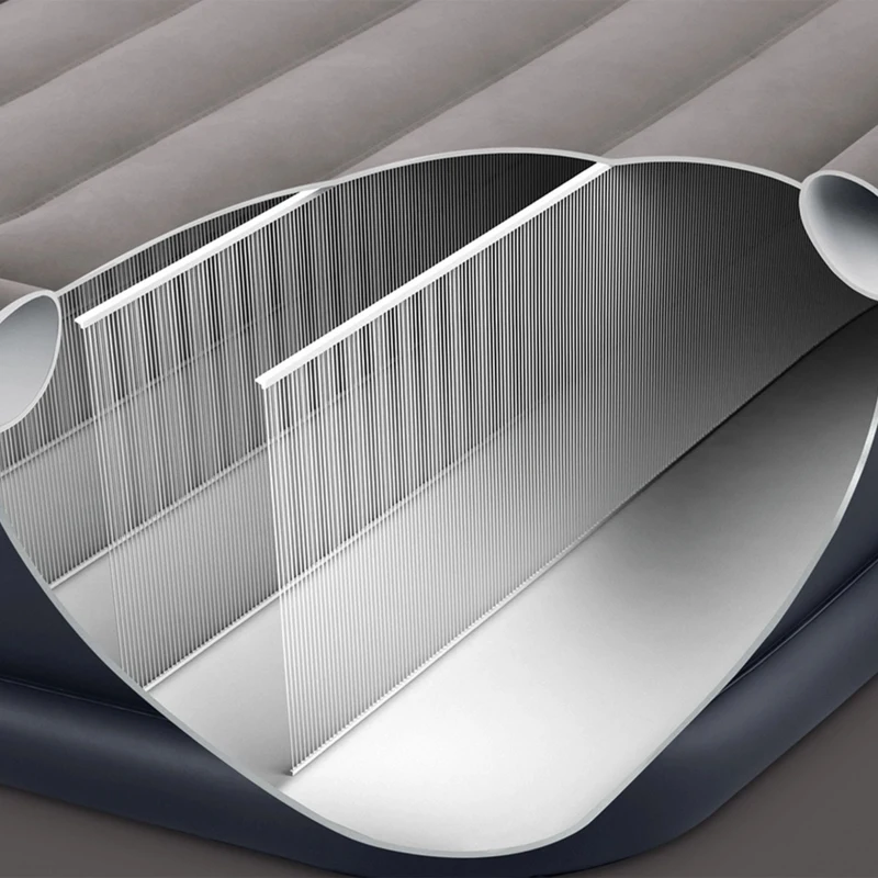 INTEX 64136ND - Materasso Dura-Beam Pillow Rest Deluxe Matrimoniale Bicolor Con Tecnologia Fiber Tech, Pompa Elettrica Incorporata 152X203X42 Cm