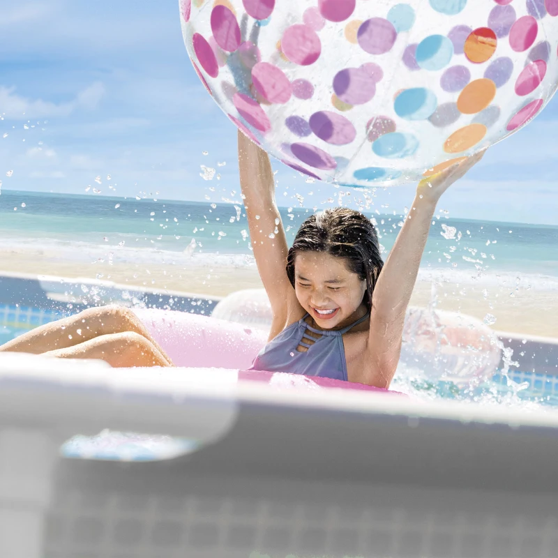 INTEX 26756NP - Piscina Prisma Frame 610X132 Cm Con Pompa Filtro, Scaletta Doppia, Telo Base E Copertura