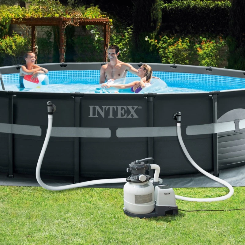 INTEX 26330NP - Piscina Ultra Xtr Frame 549X132 Cm Pompa A Sabbia, Scaletta Doppia, Telo Base, Copertura