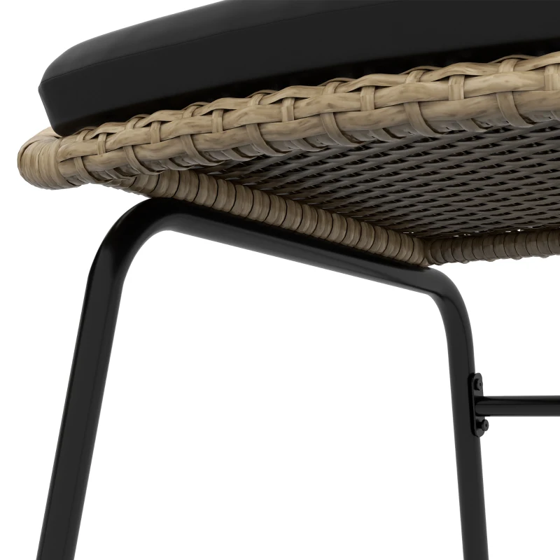 Outsunny Rieten Terrasmeubelset, Tuinmeubelset, 2 Stoelen & Tafel, Geel