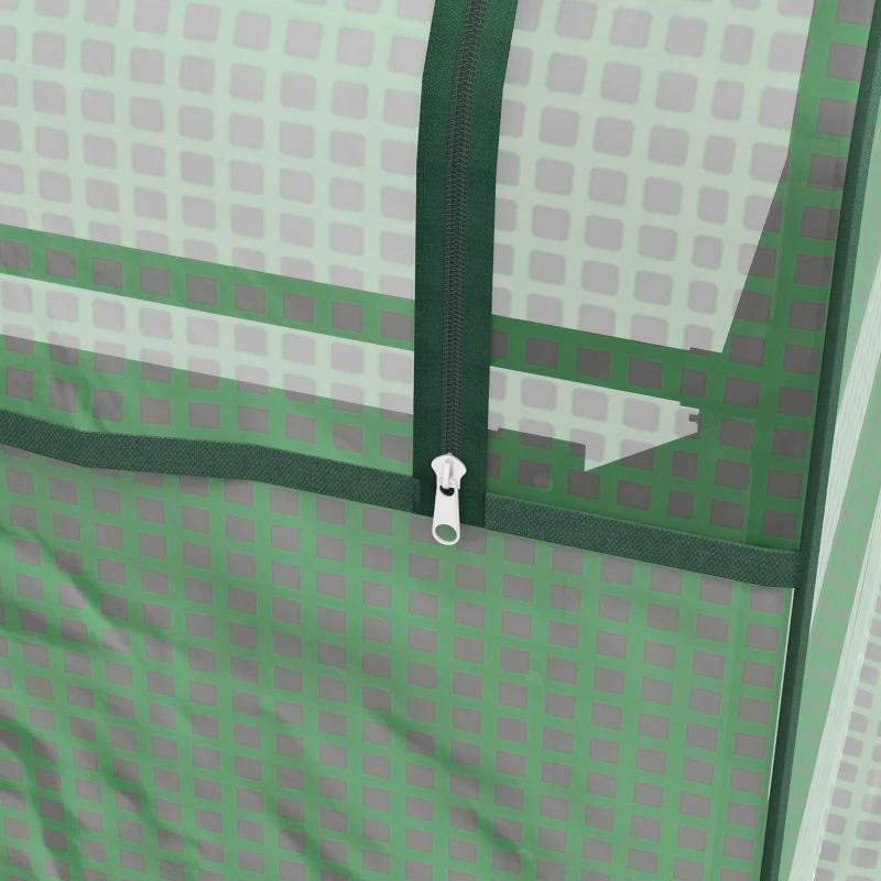 Outsunny Miniszklarnia mała szklarnia inspekt, ocynkowana skrzynka na rośliny, zwijane drzwi, 125 cm x 95 cm x 92 cm, Zielony