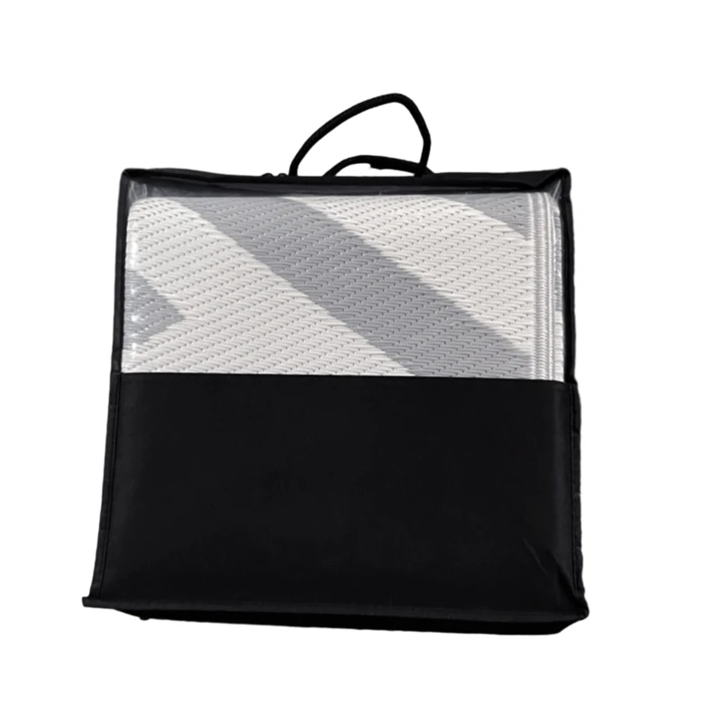 Outsunny Dywan zewnętrzny z możliwością odwrócenia, wodoodporny, w paski, 182x274cm, Szary/Beż