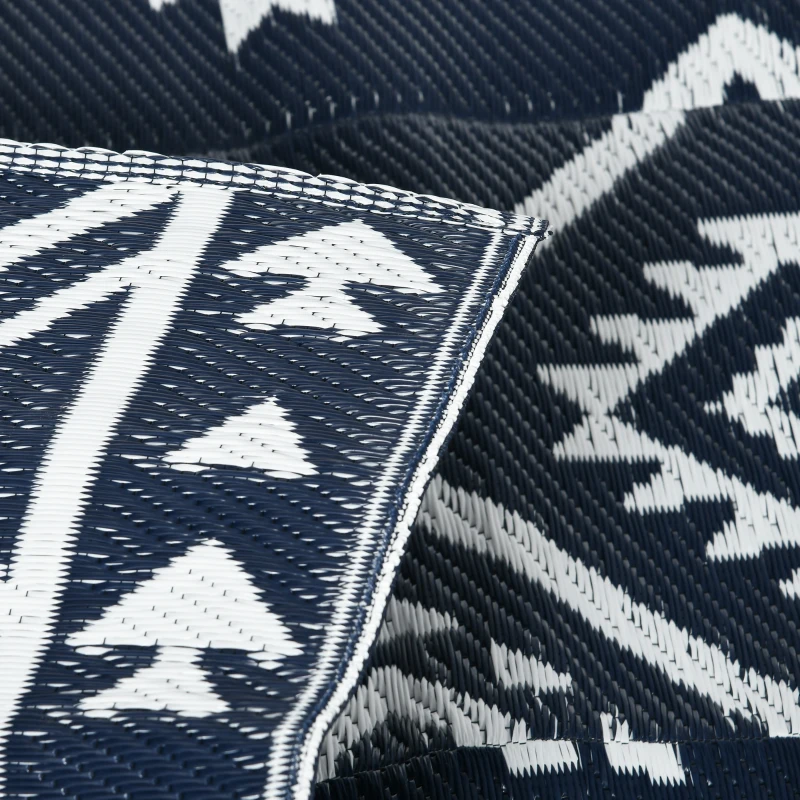 Outsunny Dywan zewnętrzny, Tarasowy dywan, odporny na warunki atmosferyczne, nowoczesny design, 182 cm x 274 cm x 0,3 cm, Czarno + Biały