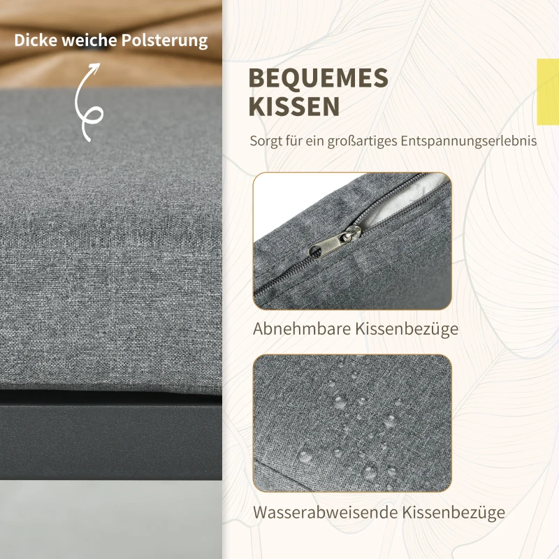 Outsunny Fotele ogrodowe Fotele zewnętrzne Fotele tarasowe, odporne na warunki atmosferyczne, nowoczesny design, 57 x 58 x 87cm, Szary