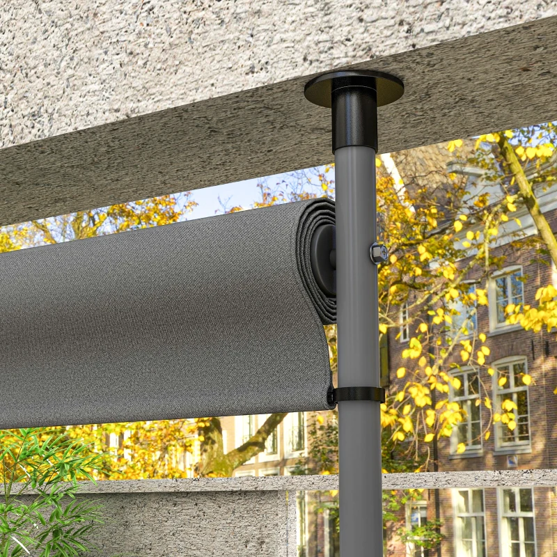 Outsunny Verstelbare Freestanding Zonnescherm zonder Boren - Aluminium Frame - 1,5 x 2,2-3,1 m - Donkergrijs
