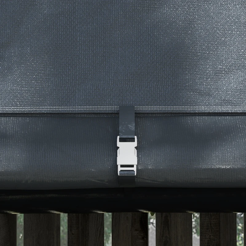 Outsunny Namiot magazynowy do ogrodu, stabilna stalowa rama, duże drzwi, 3x3m, Szary