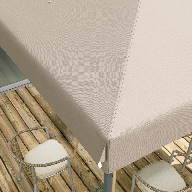 Outsunny Faltpavillon, leichter Aufbau durch 1-Knopf-System, höhenverstellbar, Metallrahmen, 3,6 x 3,6m, Beige